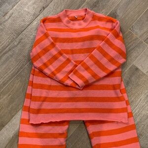 Amazon Pink and Orange Striped Knit Set